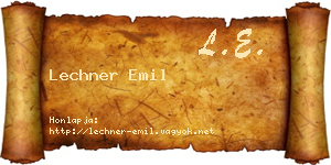 Lechner Emil névjegykártya